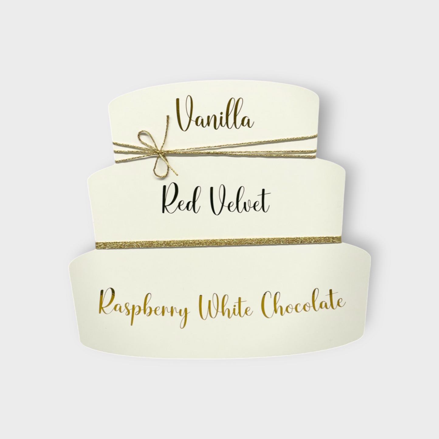 Customisable Wedding Cake Menu Sign | Wedding Cake Flavour Display | Free-standing Tiered Wedding Cake Sign | Wedding Cake Decor