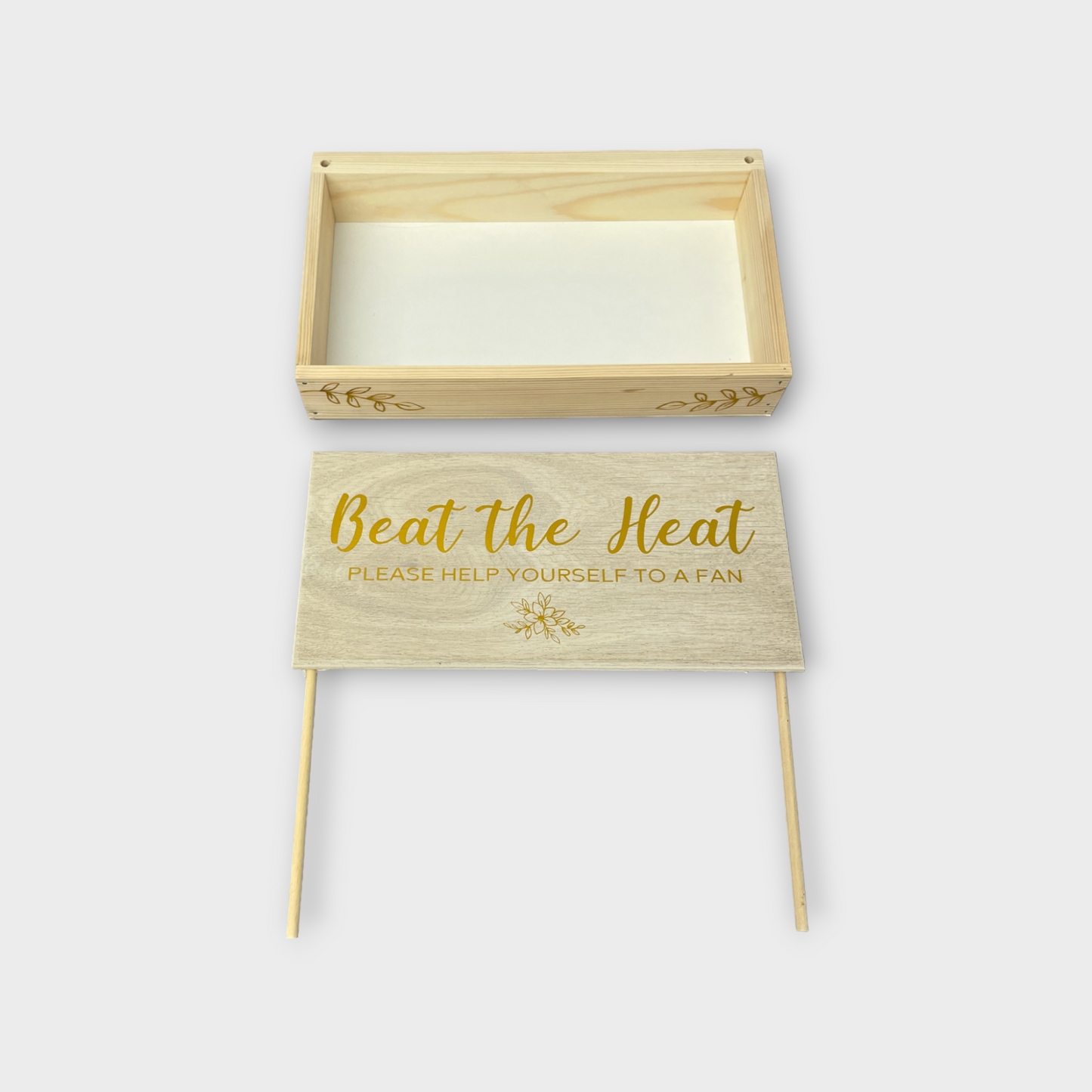 Wedding Fan & Crate Set | Custom Wedding Crate | Rustic Wedding Decor | Heart Shape Paper Fans | Destination Wedding Favours | Beat the Heat