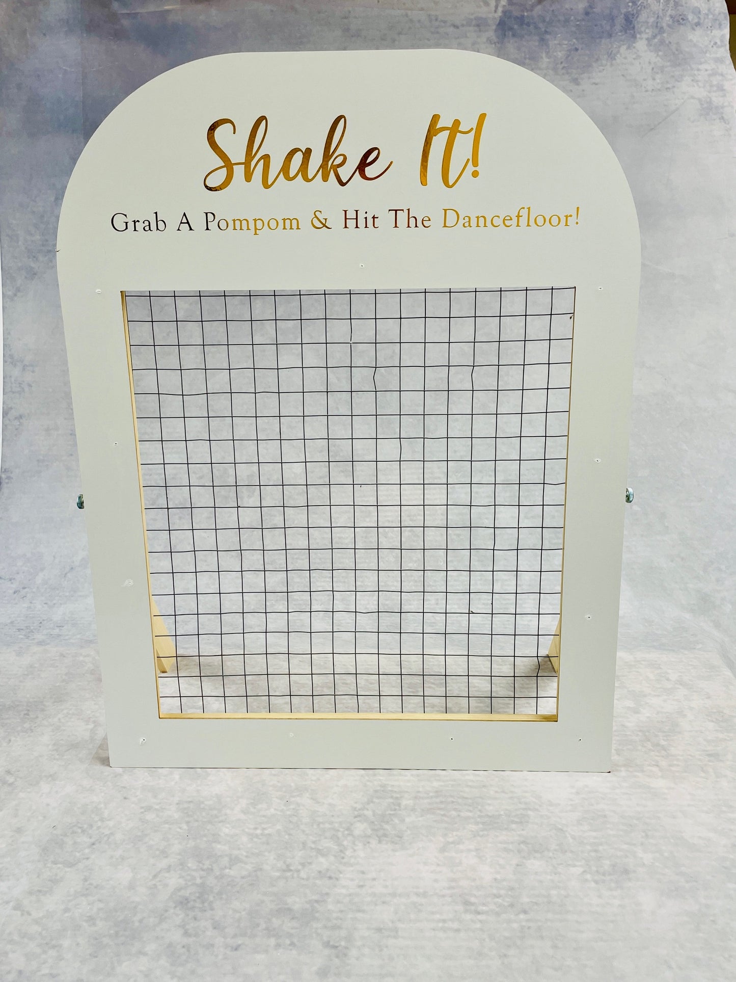 Wedding Pompom stand | Dancefloor Props | Wedding Reception décor | Shake It on The Dancefloor | Wedding Favours | Get Your Guests Dancing