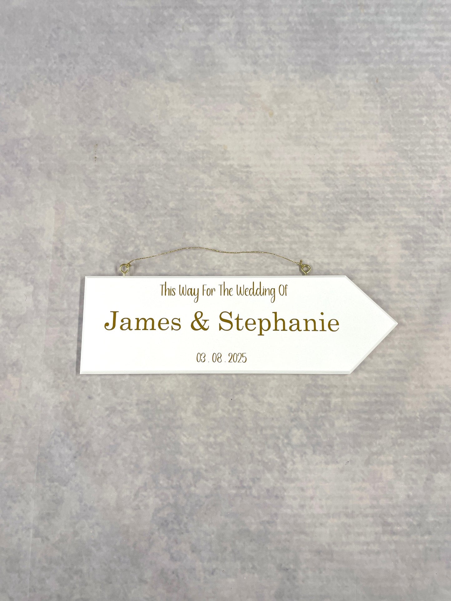 Personalised Wedding Direction Arrow | This Way for the wedding of... | Custom Wedding Décor | Directional Event Signs