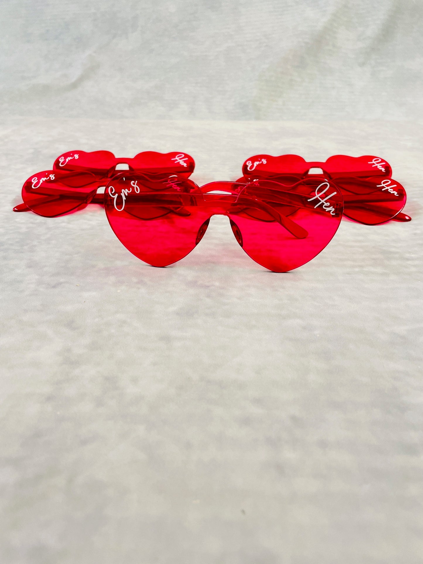 Personalised hen party pink heart sunglasses, matching hen party accessories, hen party goody bag fillers. Pink Heart Sunglasses Party Props