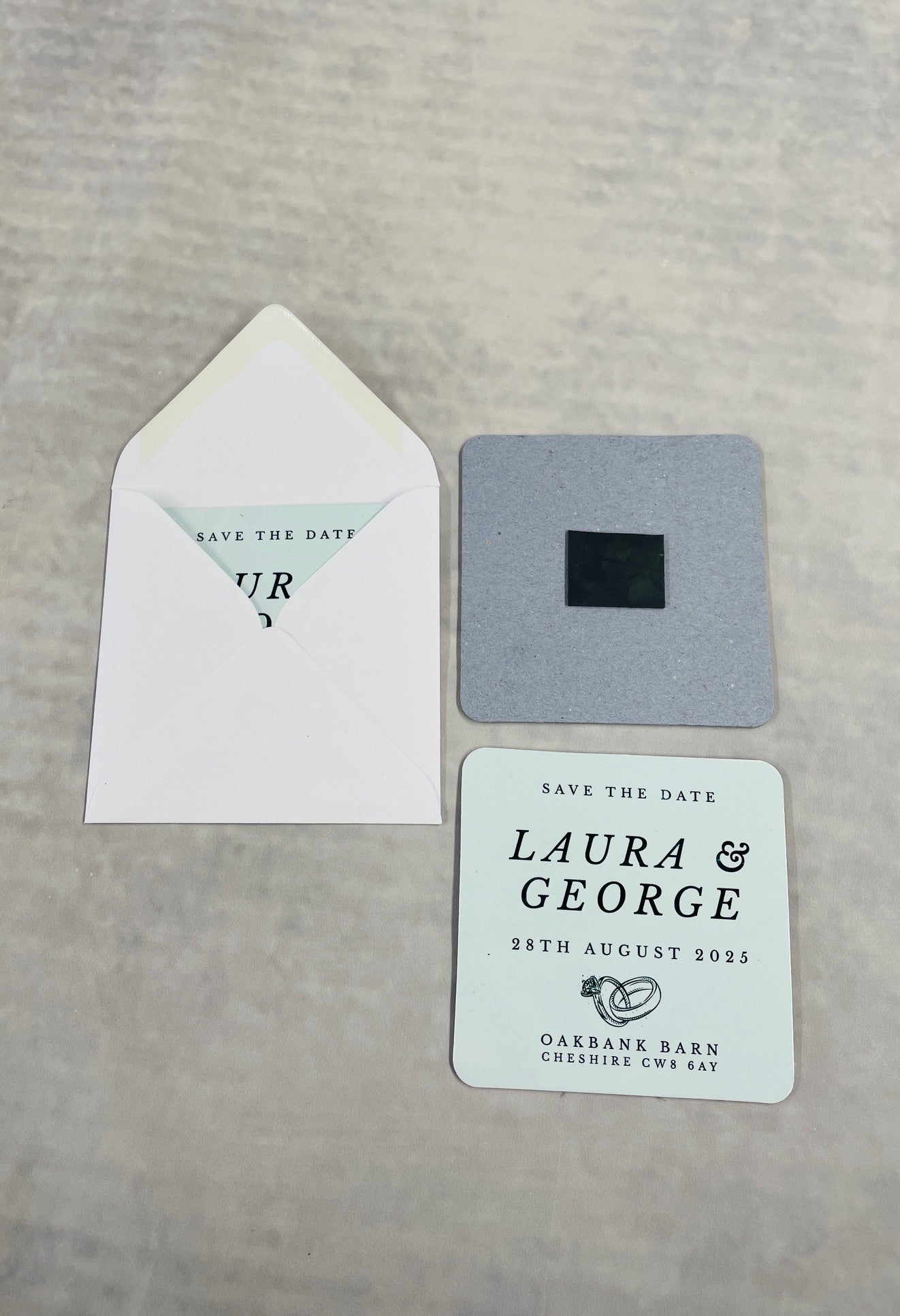 Save The Date Personalised Fridge Magnet with Envelope, Unique & Memorable Wedding Announcement, Custom Design