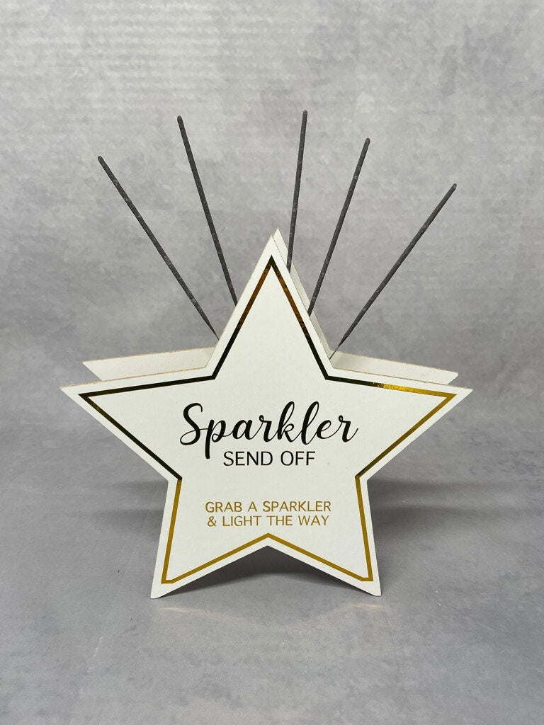 Freestanding Star Sparkler Holder | Sparkler send off Display | Wedding sparklers| Unique Wedding Decor| Grab A sparkler and Light the Way