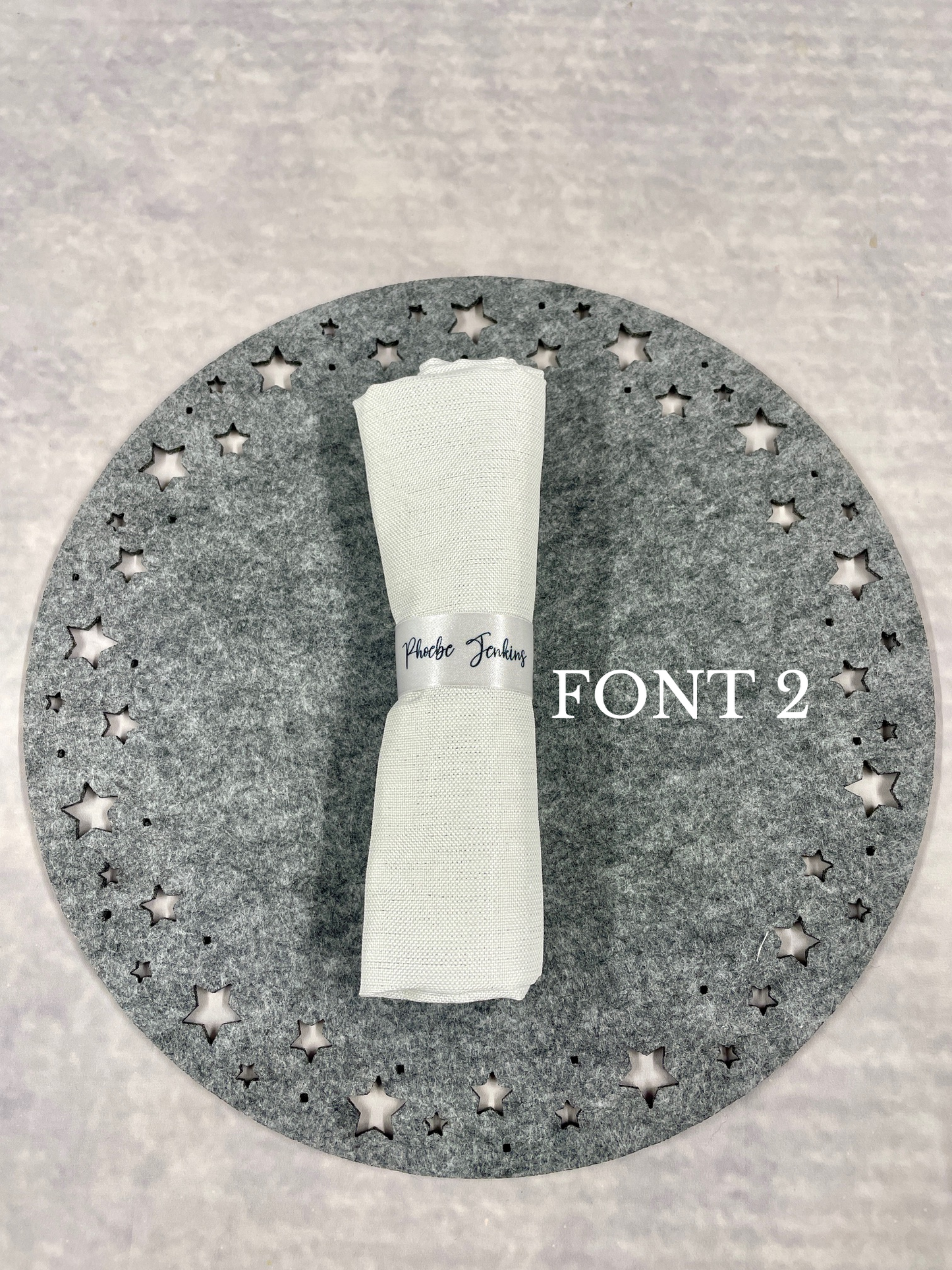 Personalised Satin Napkin Rings | Ideal Wedding Place names | Unique Wedding table setting Favours