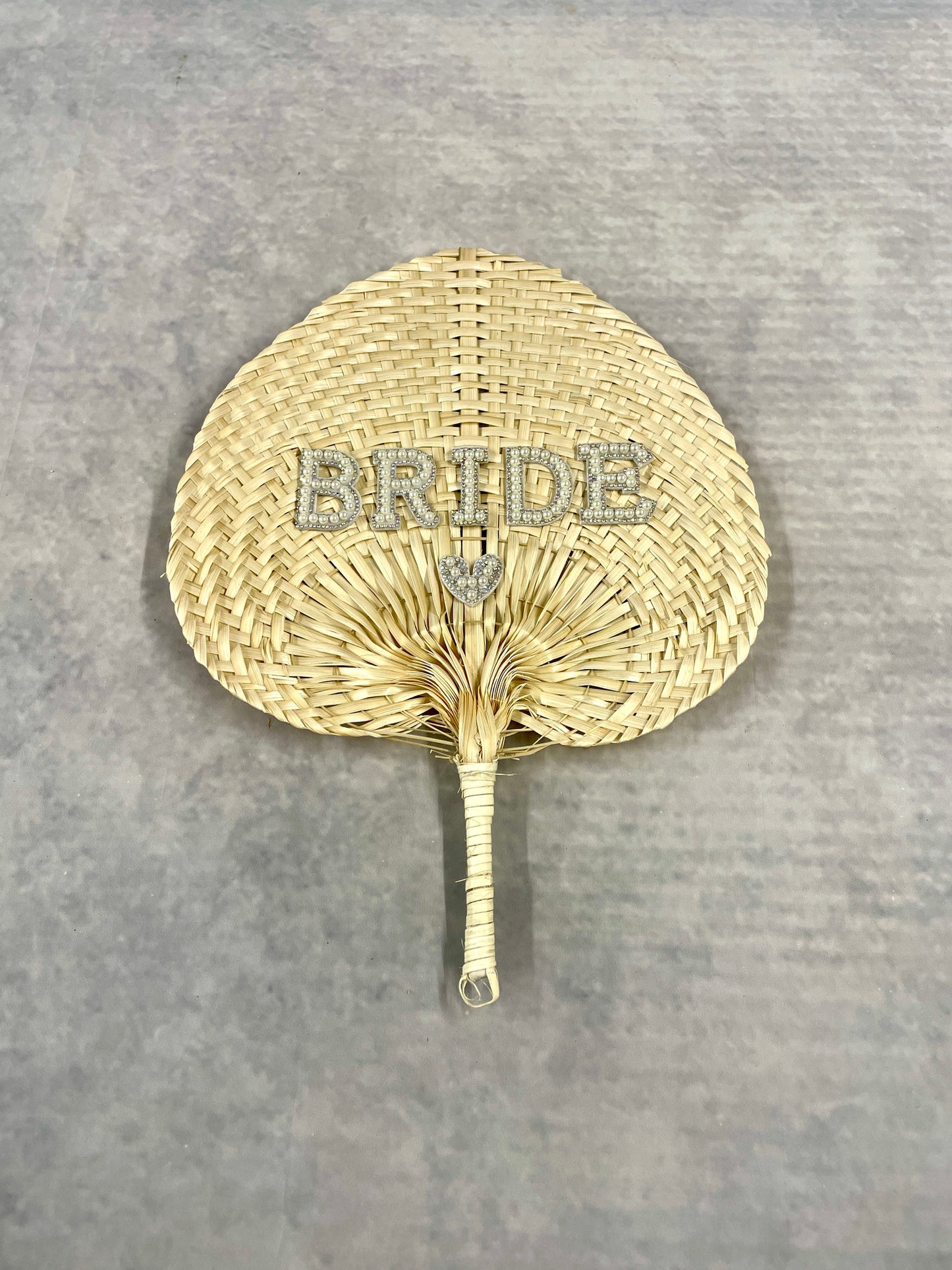 Personalised Rattan Fan | Pearl Beaded Hen party Fans | Bridal Accessories | Honeymoon Fan | Hen Party Accessories | Wicker Fan