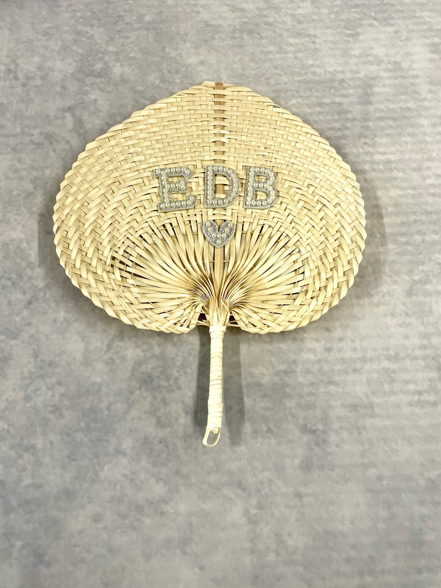 Personalised Rattan Fan | Pearl Beaded Hen party Fans | Bridal Accessories | Honeymoon Fan | Hen Party Accessories | Wicker Fan