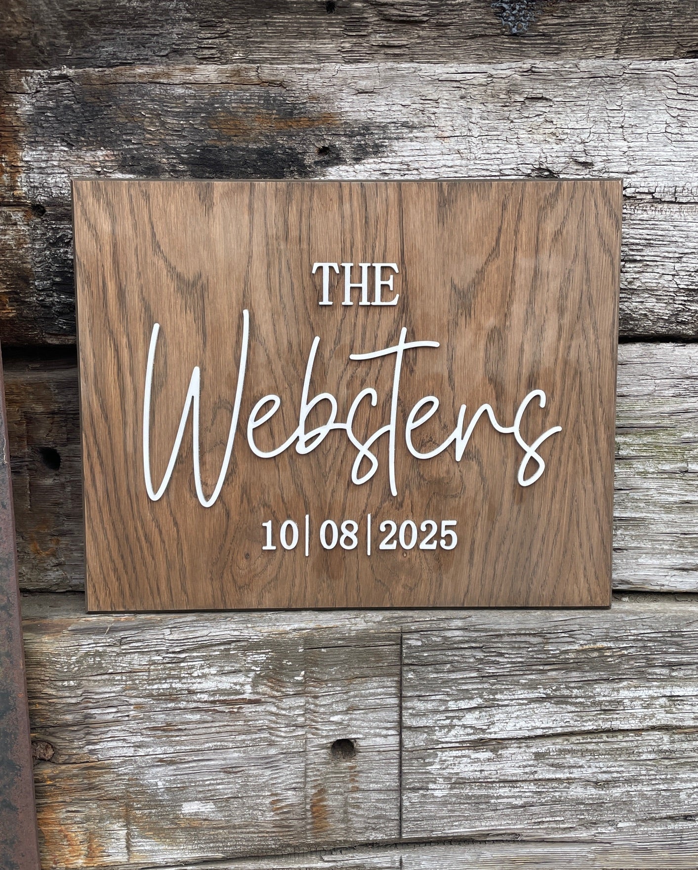 Personalised  Wedding Sign | Custom Wooden Surname & Date Sign | Farmhouse Style Wedding Décor | Ceremony Welcome Sign | Family Name Sign