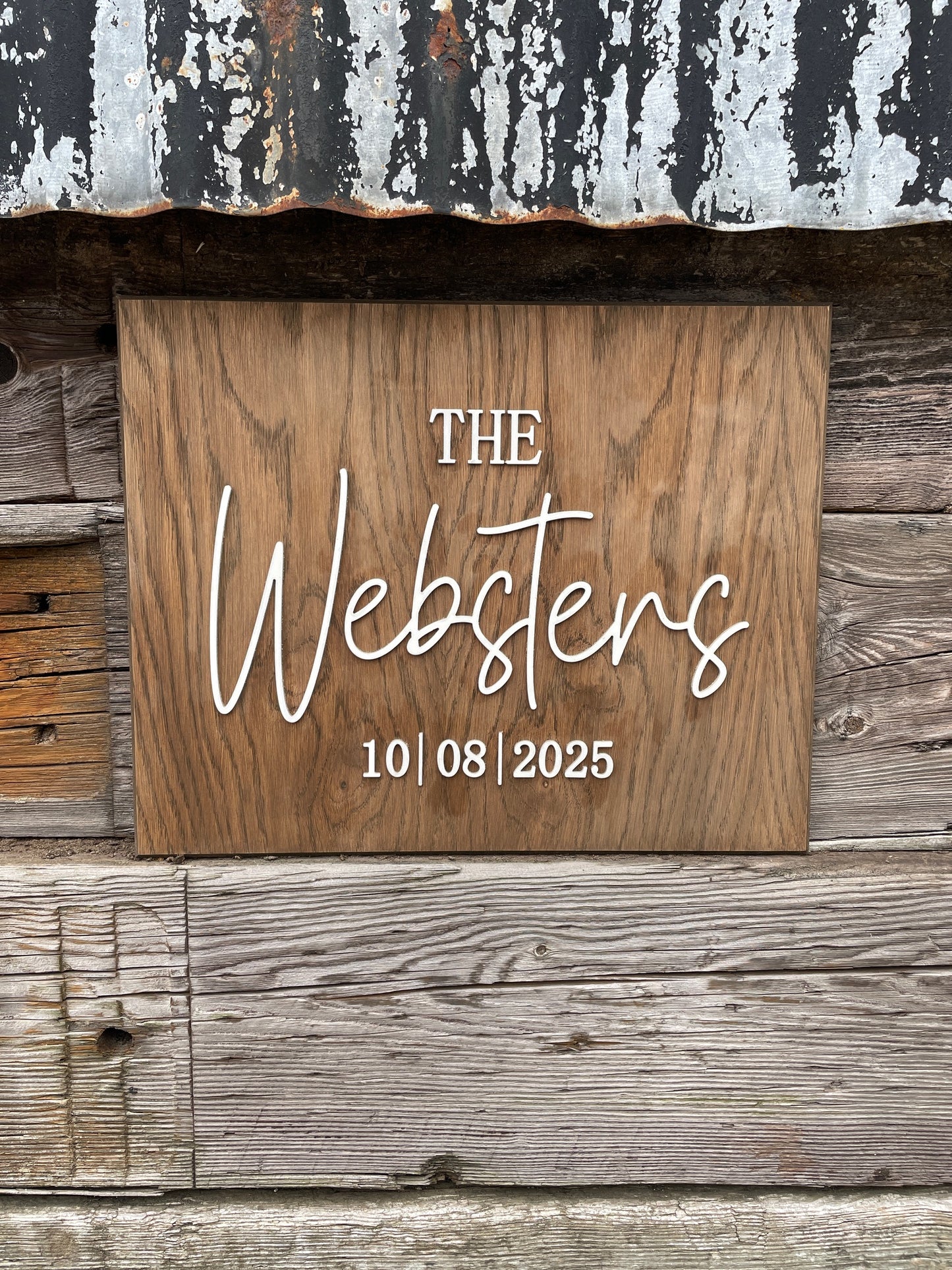 Personalised  Wedding Sign | Custom Wooden Surname & Date Sign | Farmhouse Style Wedding Décor | Ceremony Welcome Sign | Family Name Sign