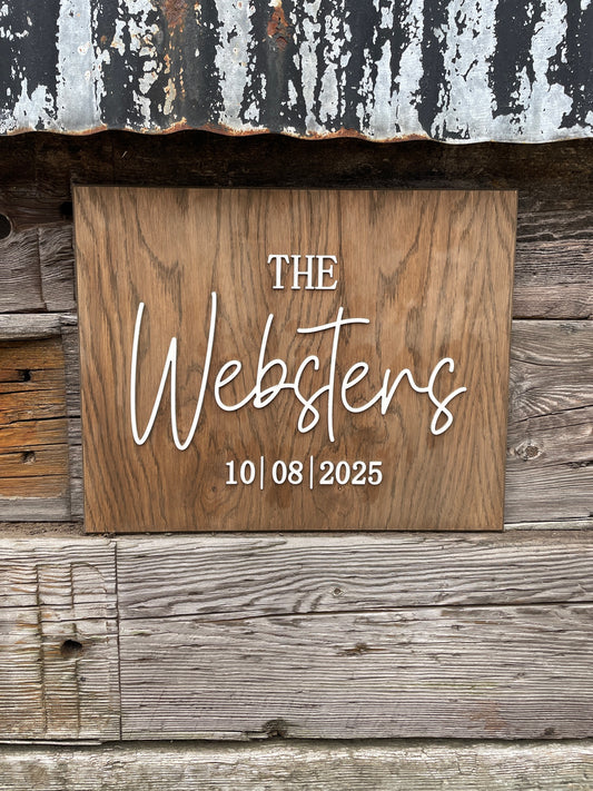 Personalised  Wedding Sign | Custom Wooden Surname & Date Sign | Farmhouse Style Wedding Décor | Ceremony Welcome Sign | Family Name Sign