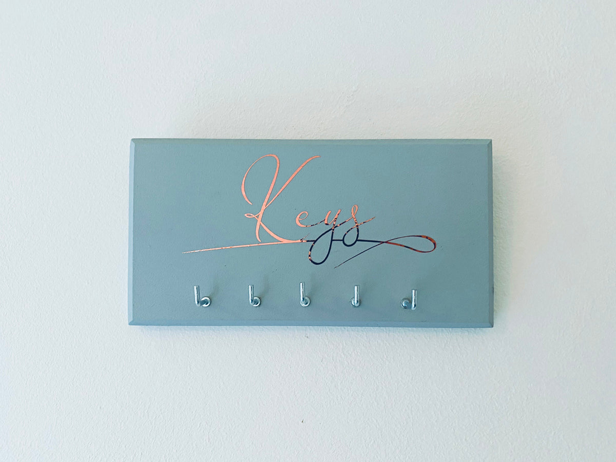 Handmade Wall Mounted Key Holder with 5 Hooks