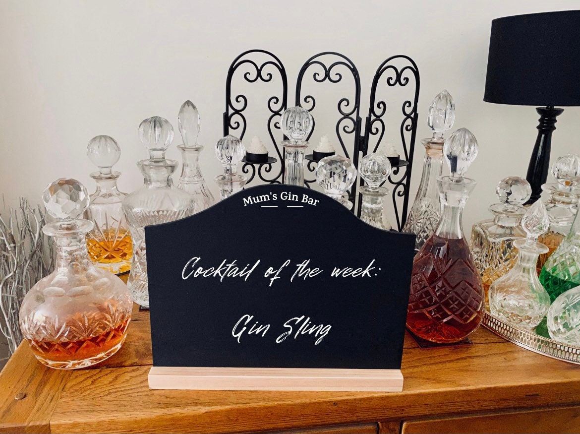 Customizable Chalkboard Menu: Freestanding Home Bar Sign