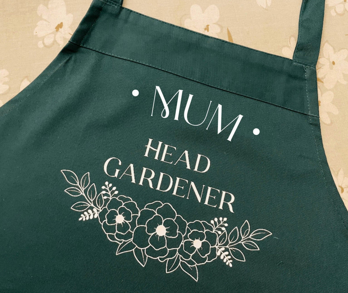 Customizable Garden Apron, Head Gardener Gift
