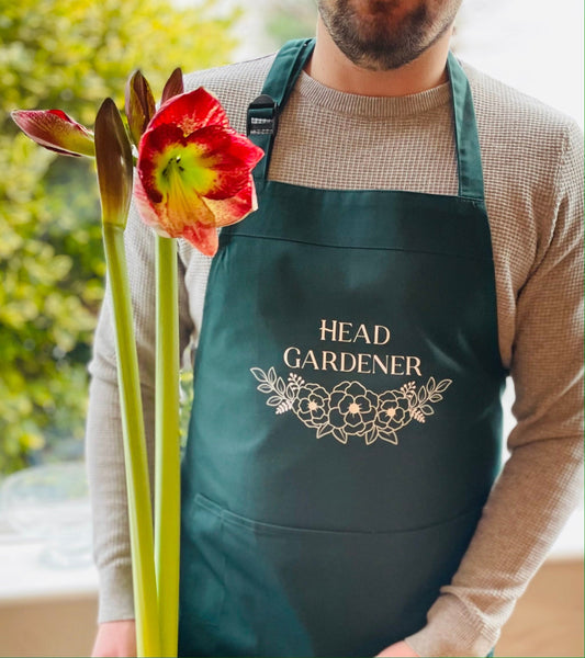 Customizable Garden Apron, Head Gardener Gift