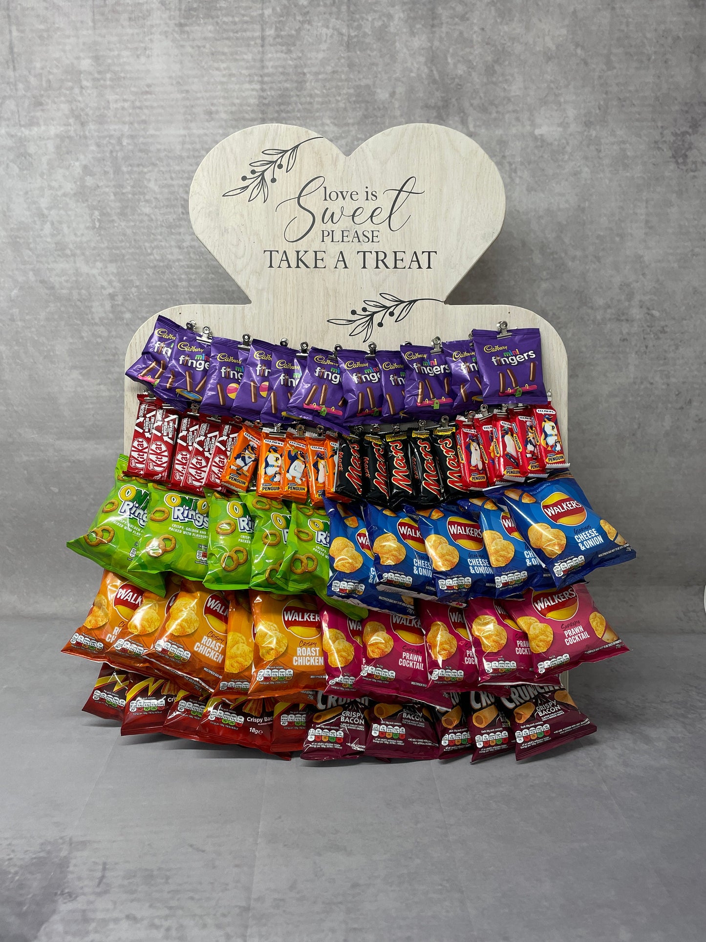 Love is Sweet please take a treat, Wedding Snack Bar Display Board, Customise To your Own Wedding Theme, Crisp Wall