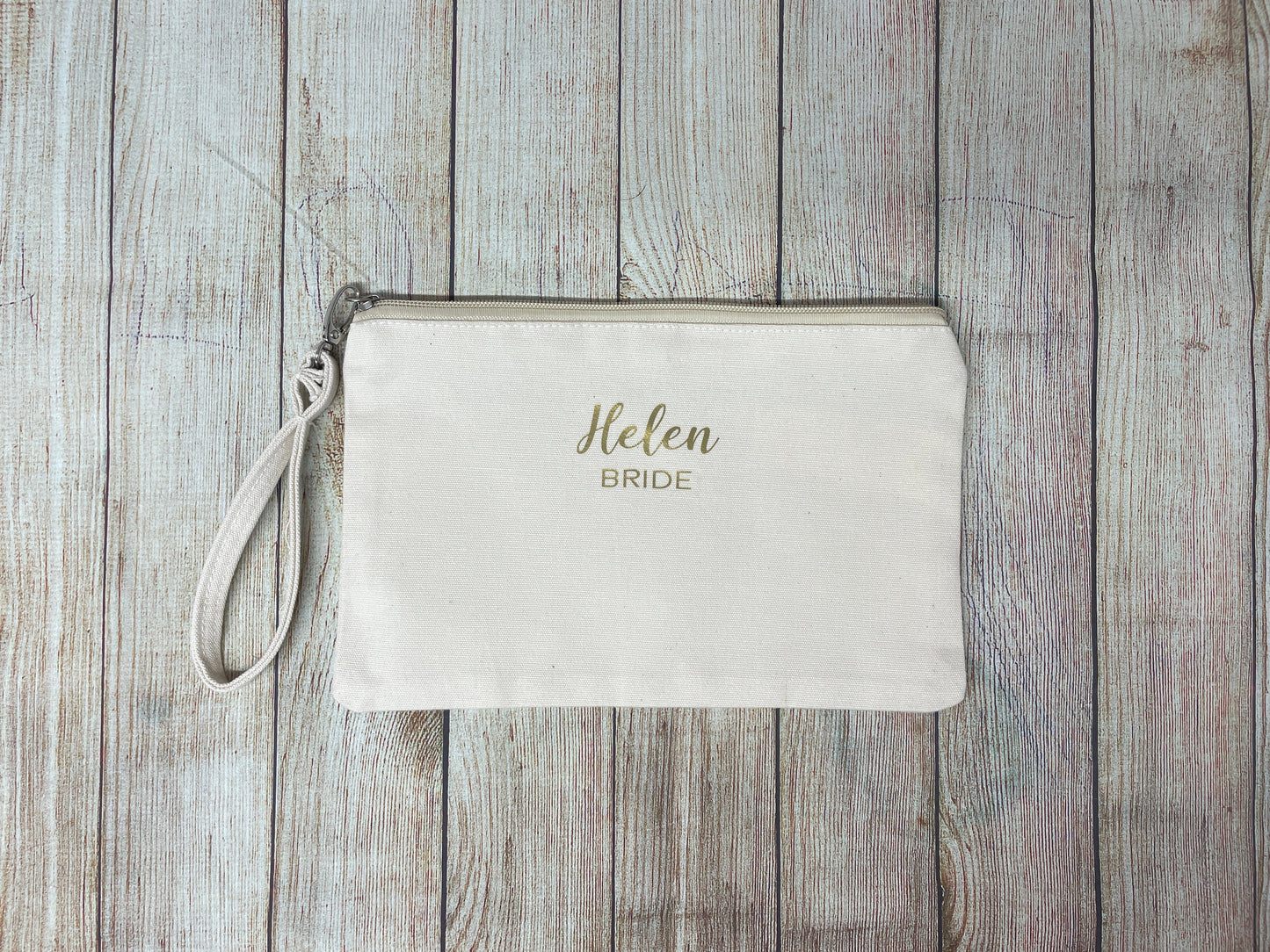 Hen Party Matching Clutch Bags | Canvas Wristlet Pouch | Bridal Party Gifts | Custom Bridesmaids Bags | Hen Party Gifts | Maid of Honour Bag