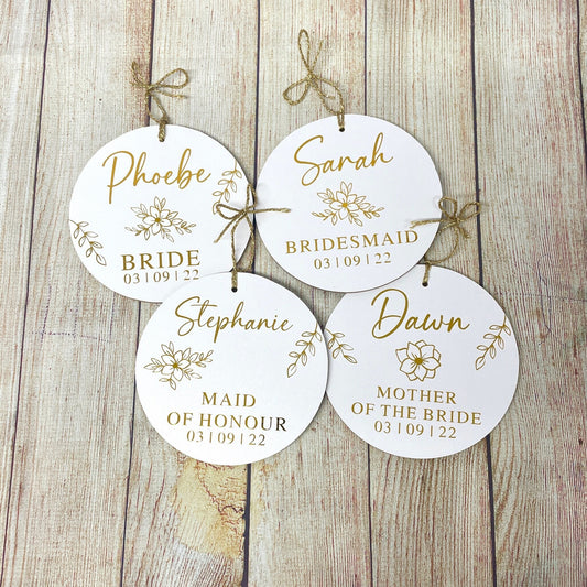 Personalised Wedding Dress Hanger Tag | Bridal Party Dress Labels