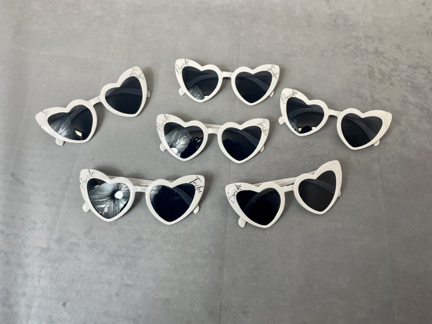 Bride Tribe White heart sunglasses, matching hen party accessories, brides sunglasses, bacholerette party gists, hen party bag fillers.