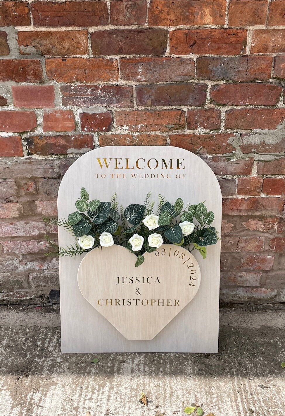 Personalised Floral Wedding Welcome Sign | Custom flower-box wedding sign | Freestanding Welcome To Our Wedding Sign.