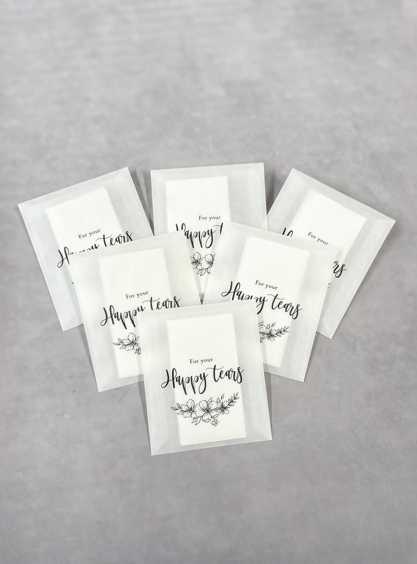 For your Happy Tears, Wedding Tissues, Pre Filled Wedding tissue packet, Wedding Guest Favours, Customisable Wedding Décor, Tissues included