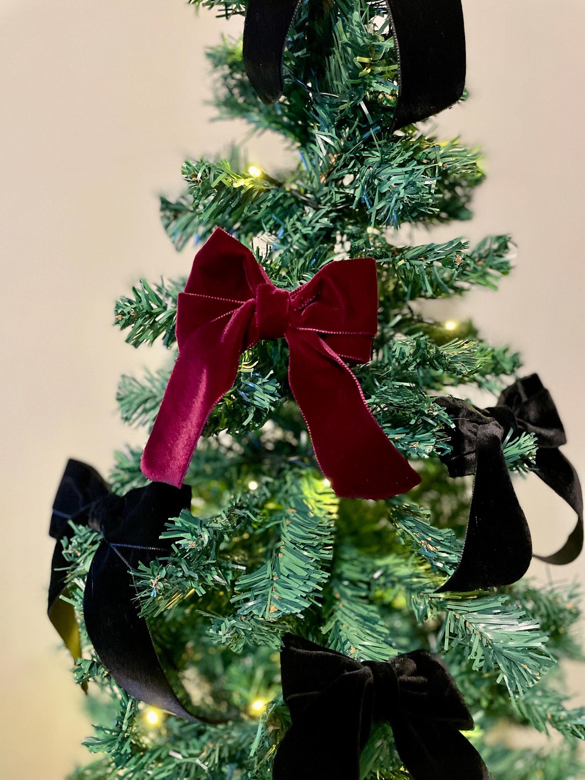 Handmade Velvet Christmas Tree Bows with Clip
