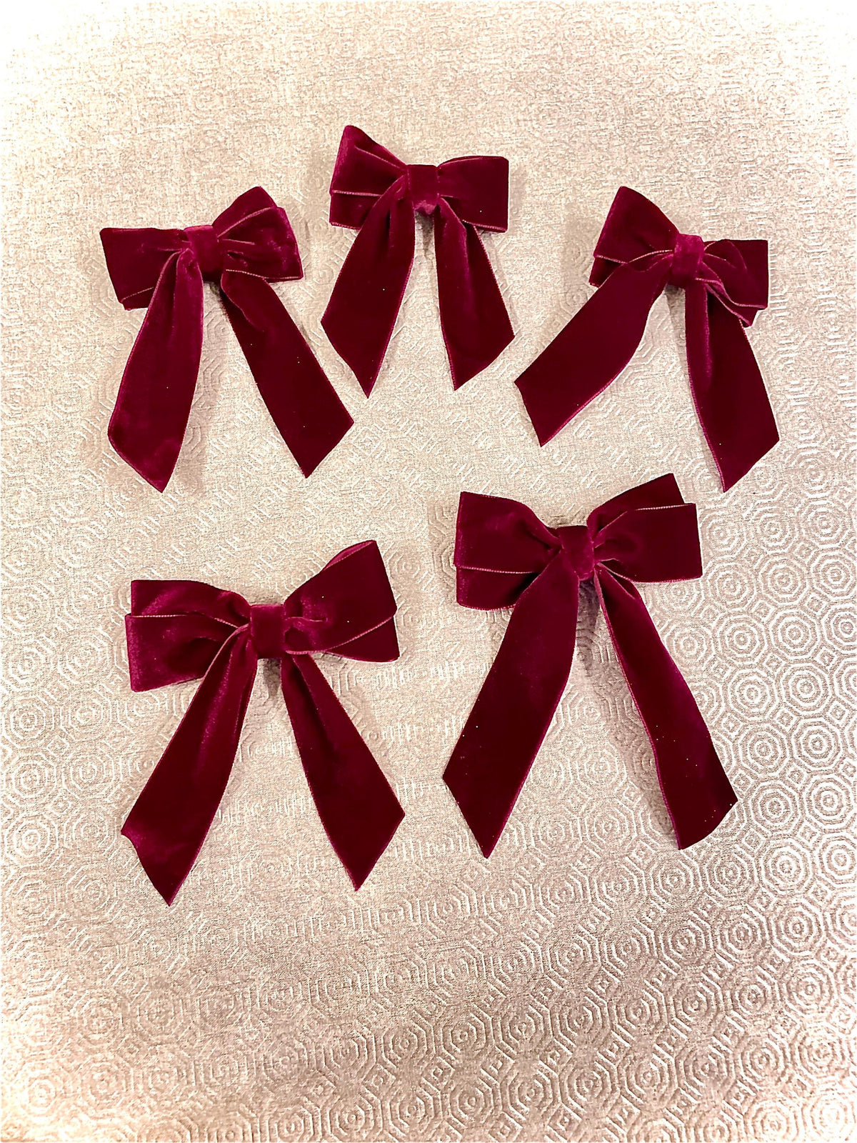 Handmade Velvet Christmas Tree Bows with Clip