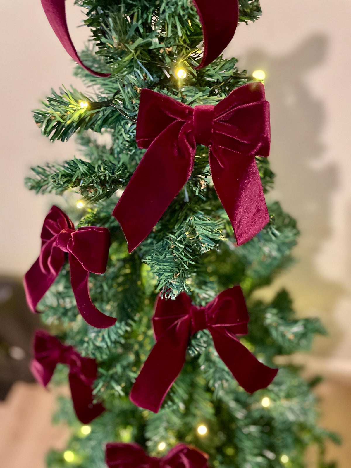 Handmade Velvet Christmas Tree Bows with Clip