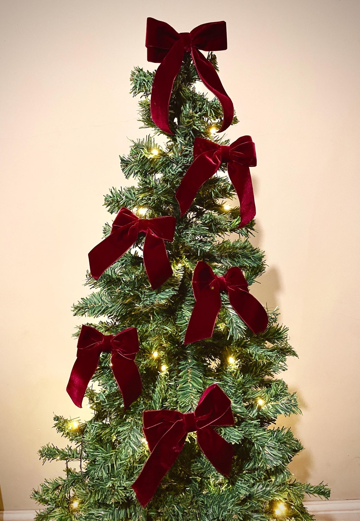 Handmade Velvet Christmas Tree Bows with Clip