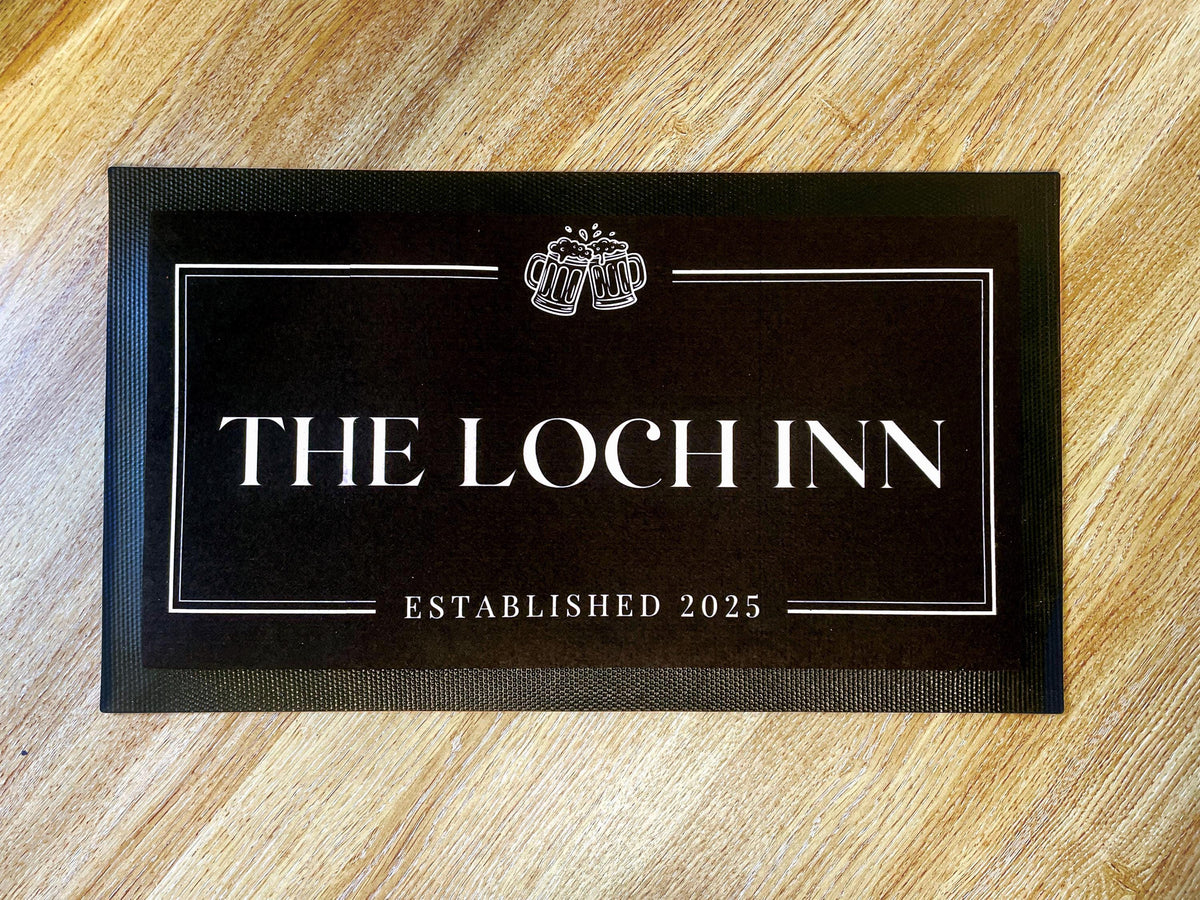 Personalized Home Bar Mat Runner: Custom Pub Sign, Man Cave Accessory