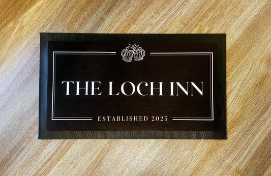 Personalized Home Bar Mat Runner: Custom Pub Sign, Man Cave Accessory
