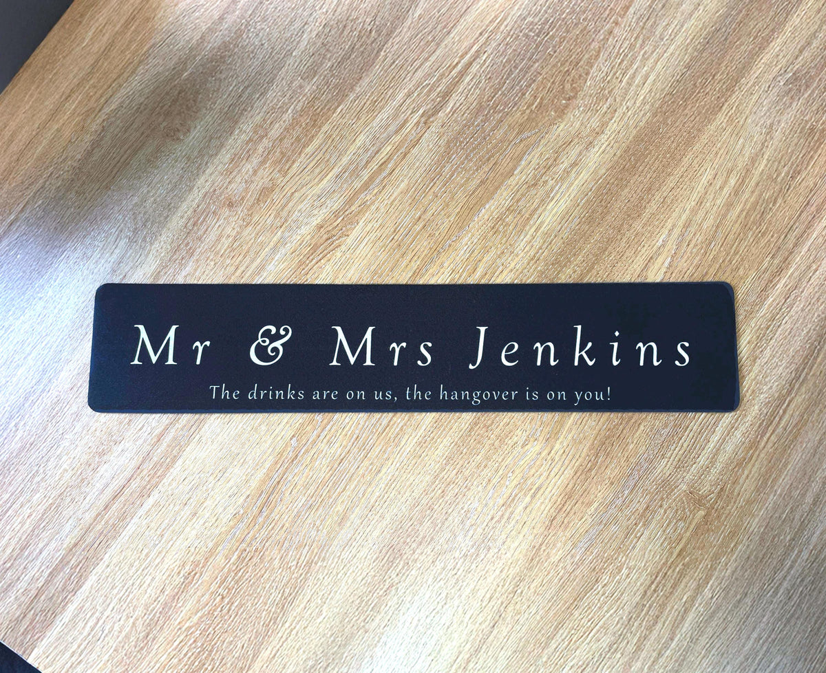 Personalised Wedding Bar Runner