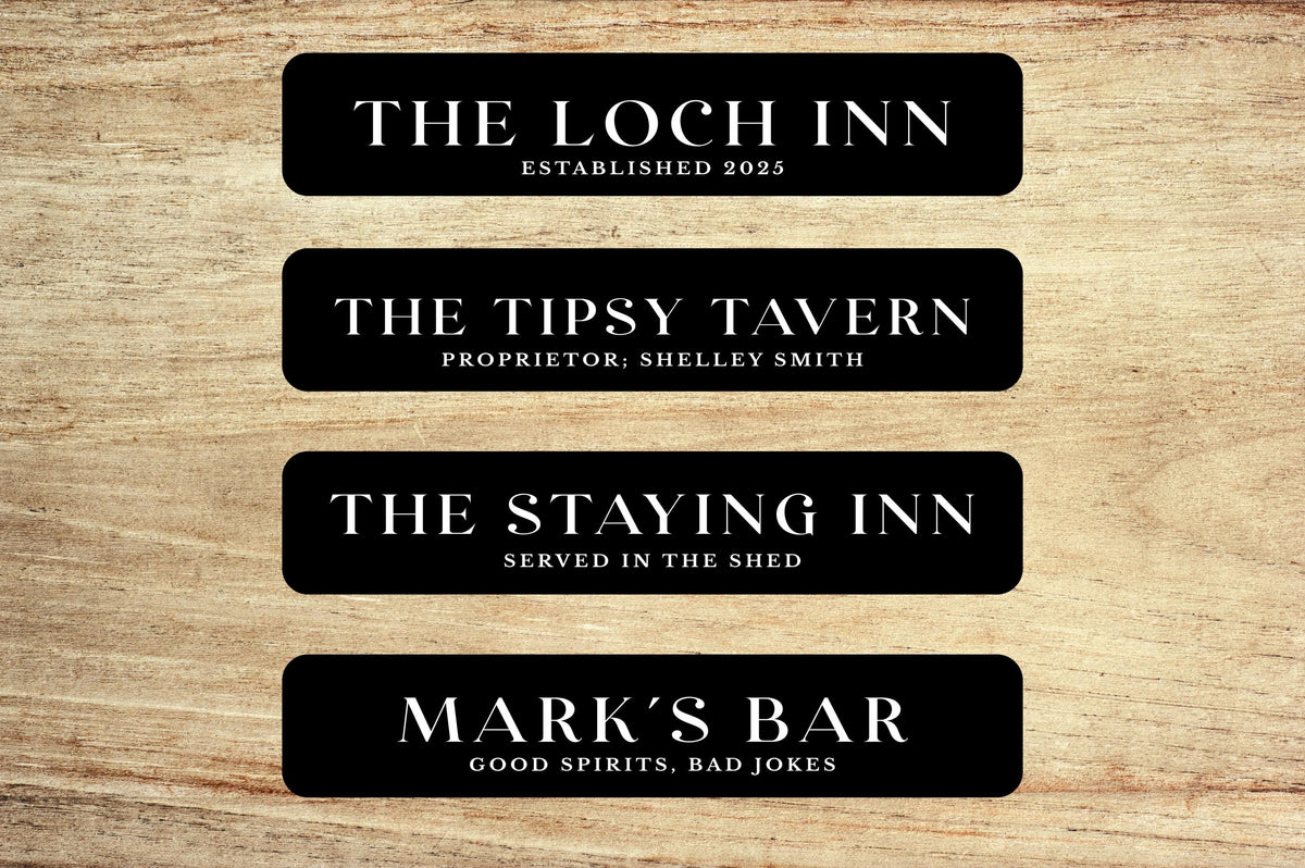 Personalised Long Bar Runner | Custom Home Bar Mat | Funny Pub Name Gift for Him