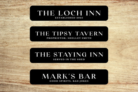 Personalised Long Bar Runner | Custom Home Bar Mat | Funny Pub Name Gift for Him