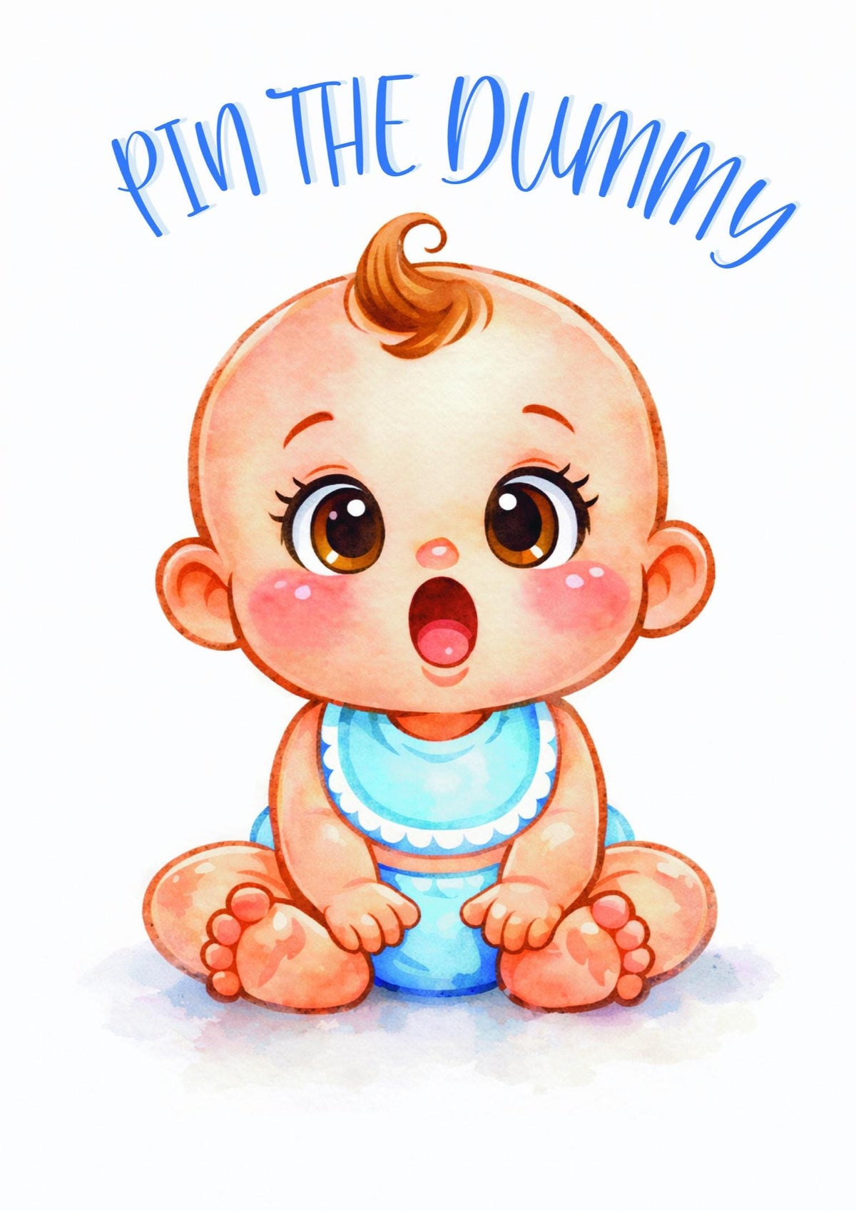 Pin the Dummy Baby Shower Game, A3 Poster with 15 Stickers