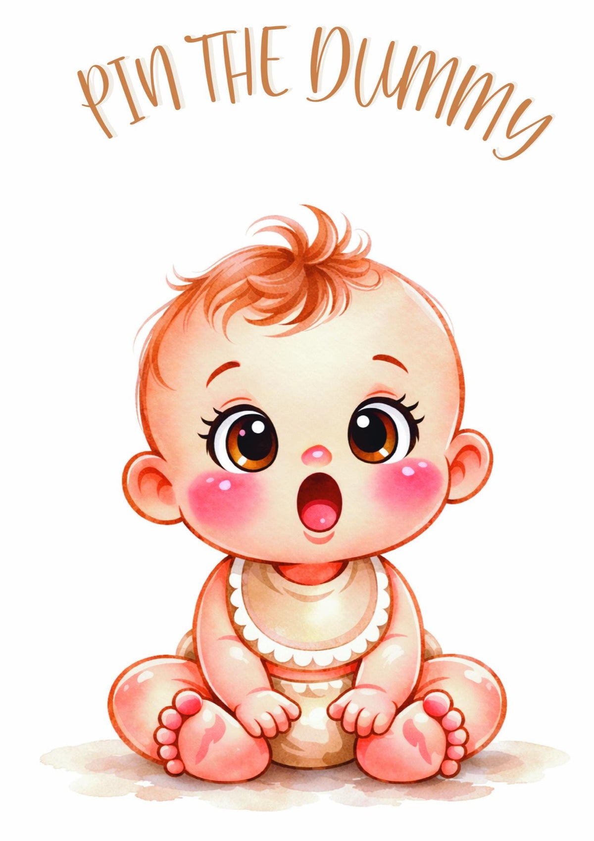 Pin the Dummy Baby Shower Game, A3 Poster with 15 Stickers