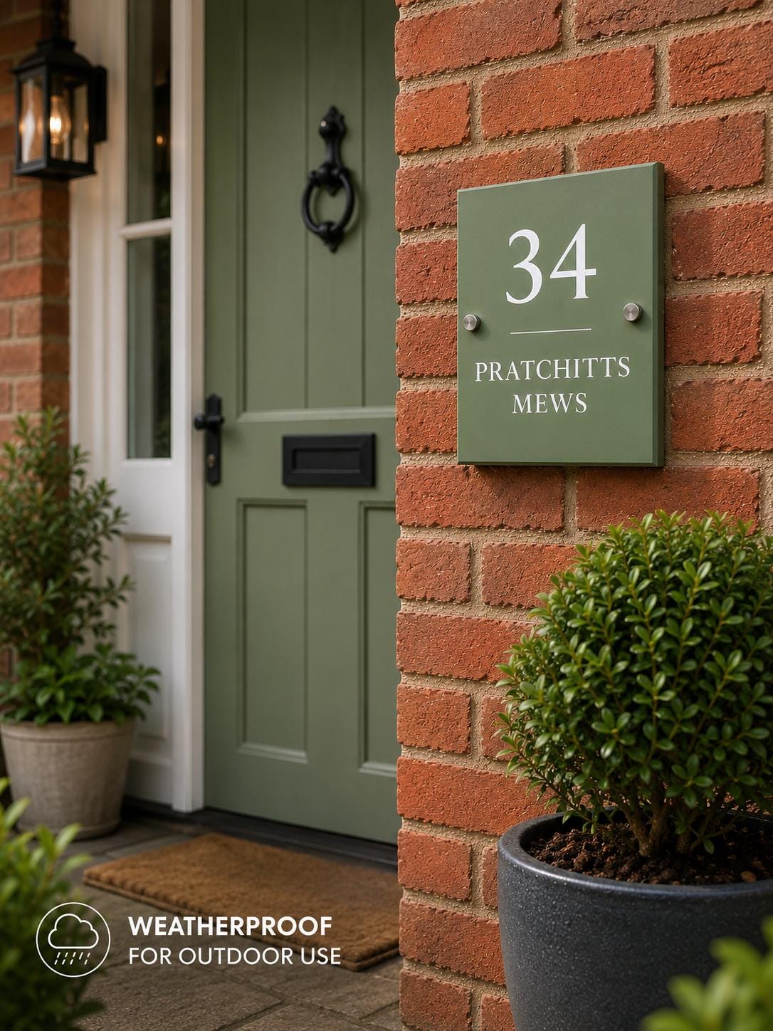 Personalised House Sign, Custom Address Plaque, Weatherproof Outdoor Door Number Plate