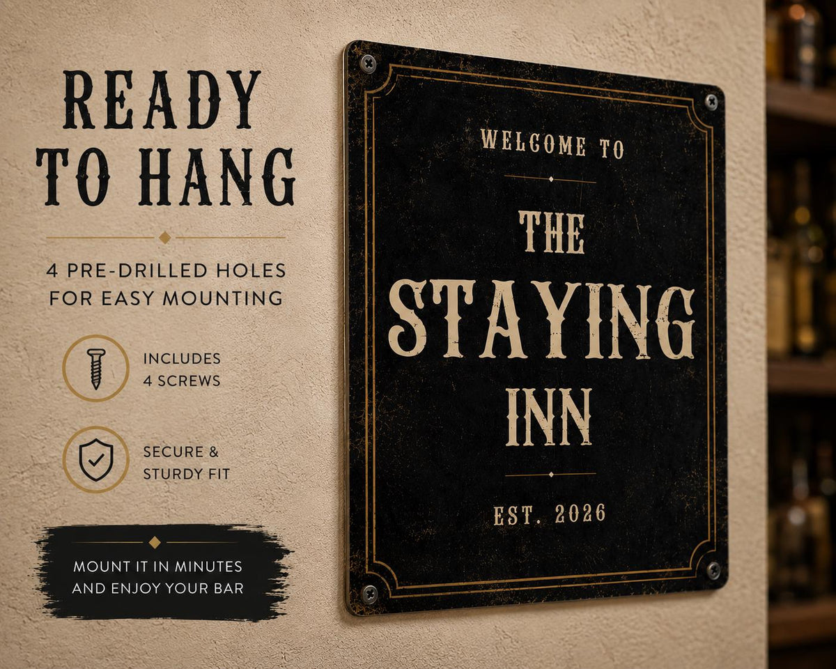 Personalised Vintage Metal Bar Sign