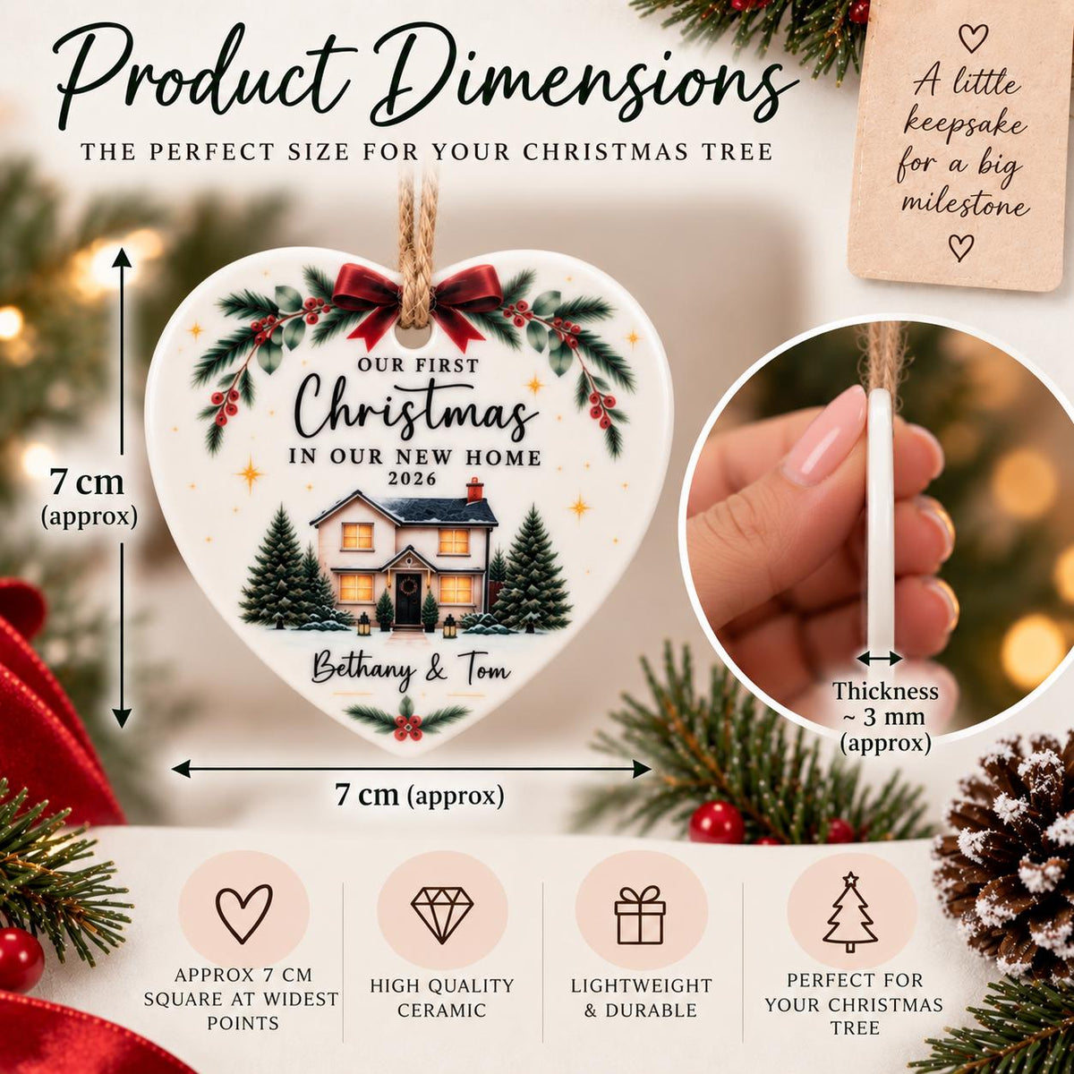 First Christmas in Our New Home Ceramic Heart