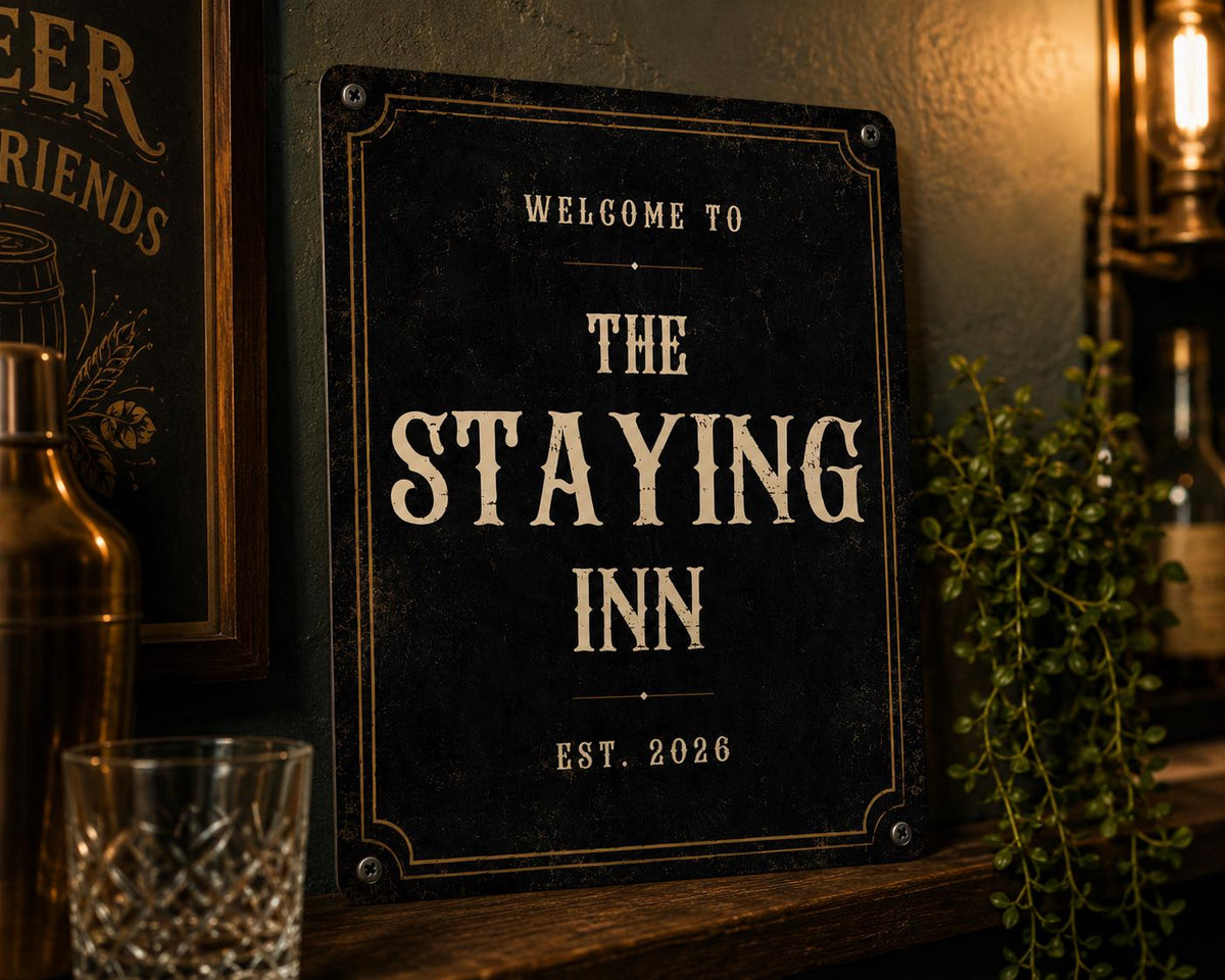 Personalised Vintage Metal Bar Sign