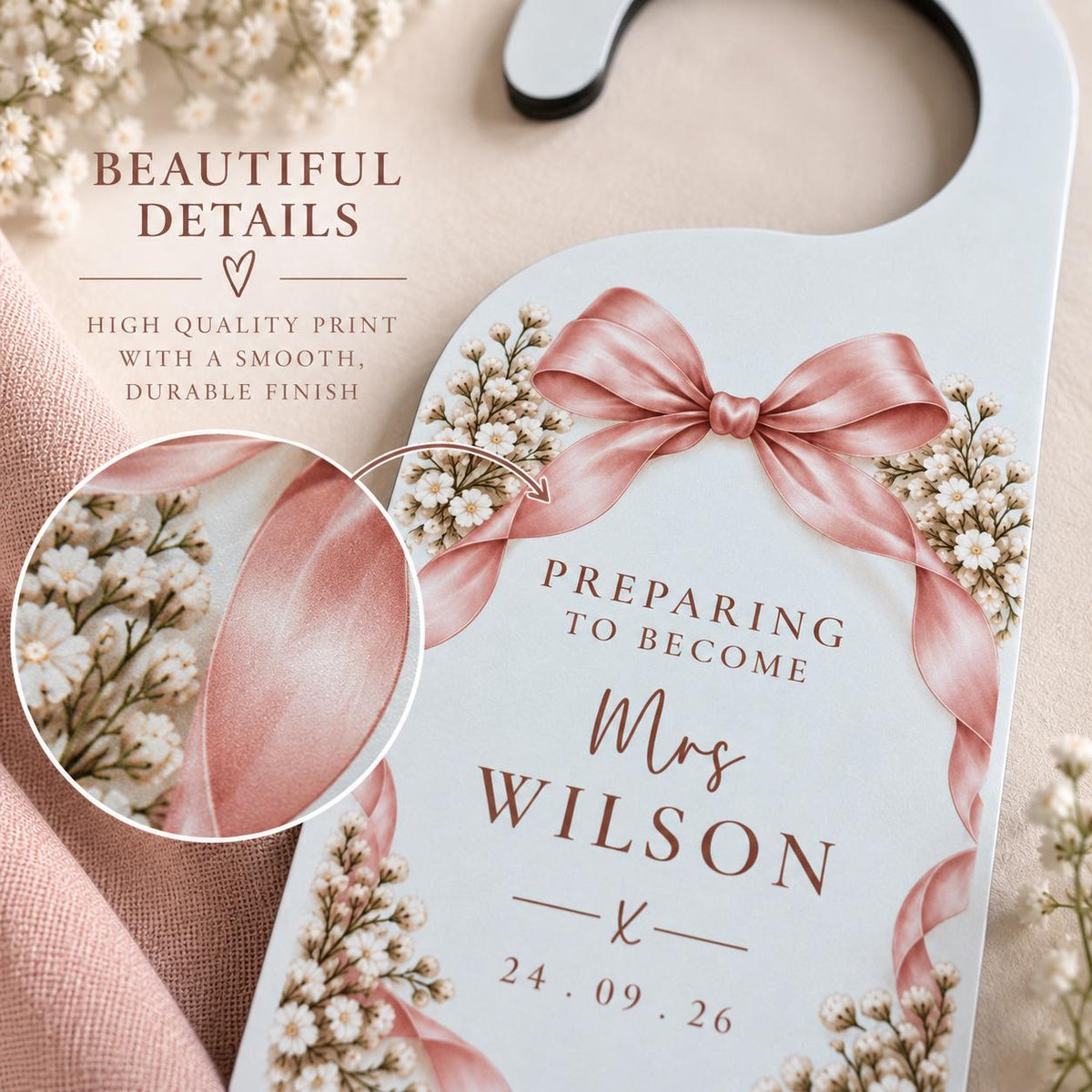 Personalised Bride Door Hanger