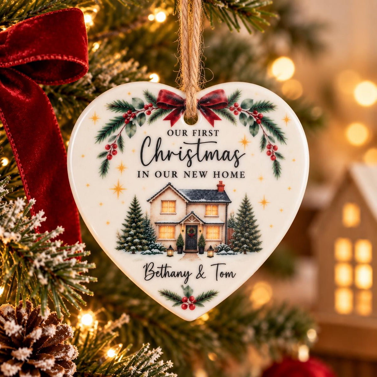 First Christmas in Our New Home Ceramic Heart