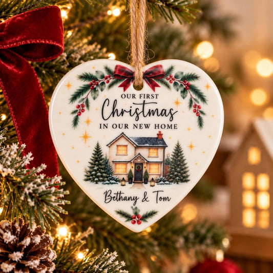 First Christmas in Our New Home Ceramic Heart