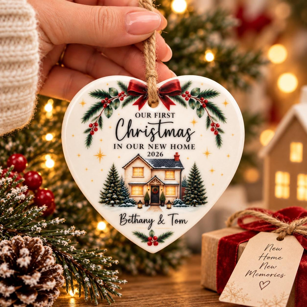 First Christmas in Our New Home Ceramic Heart