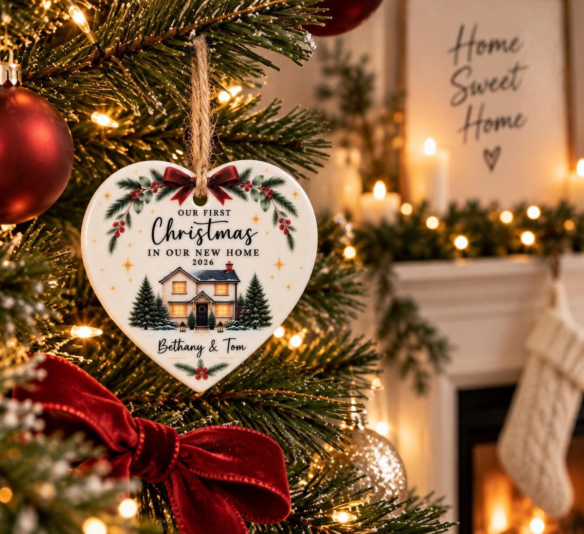 First Christmas in Our New Home Ceramic Heart