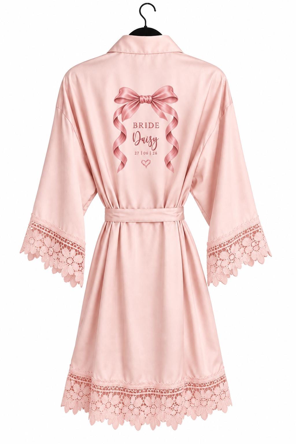 Personalised Bridal Robe, Bridesmaid Dressing Gown, Custom Bride Robe, Maid of Honour Wedding Robe, Bridal Party Getting Ready Gift