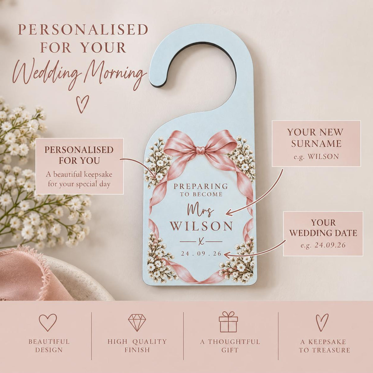 Personalised Bride Door Hanger