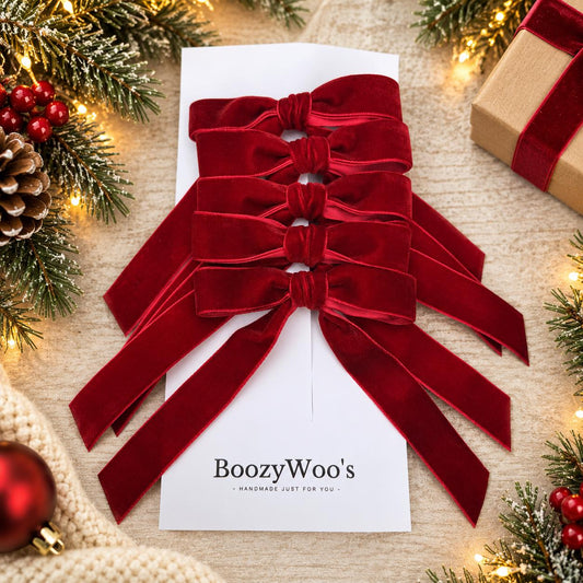 Mini velvet Christmas clip bows