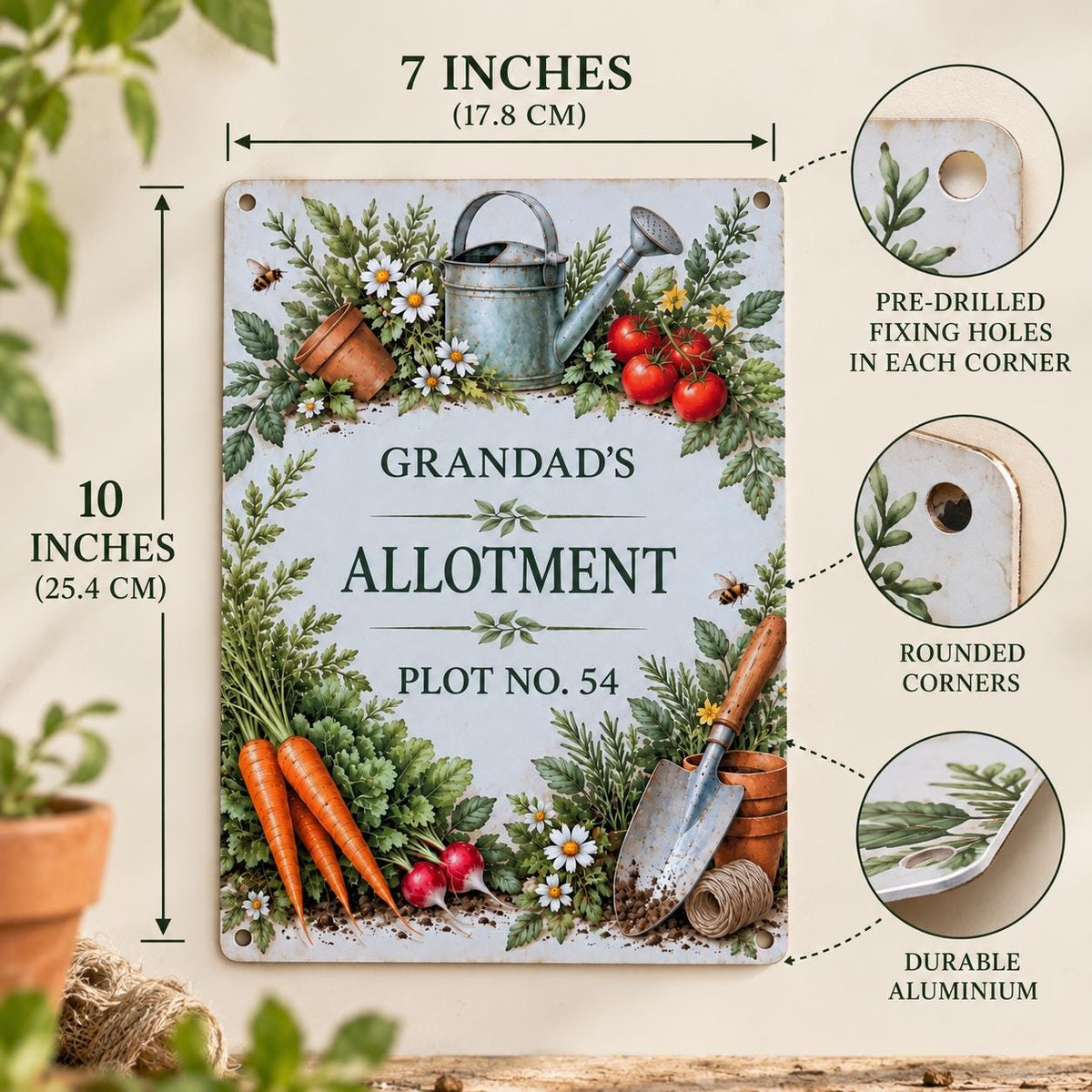 Personalised Allotment Sign – Custom Aluminium Garden & Plot Sign