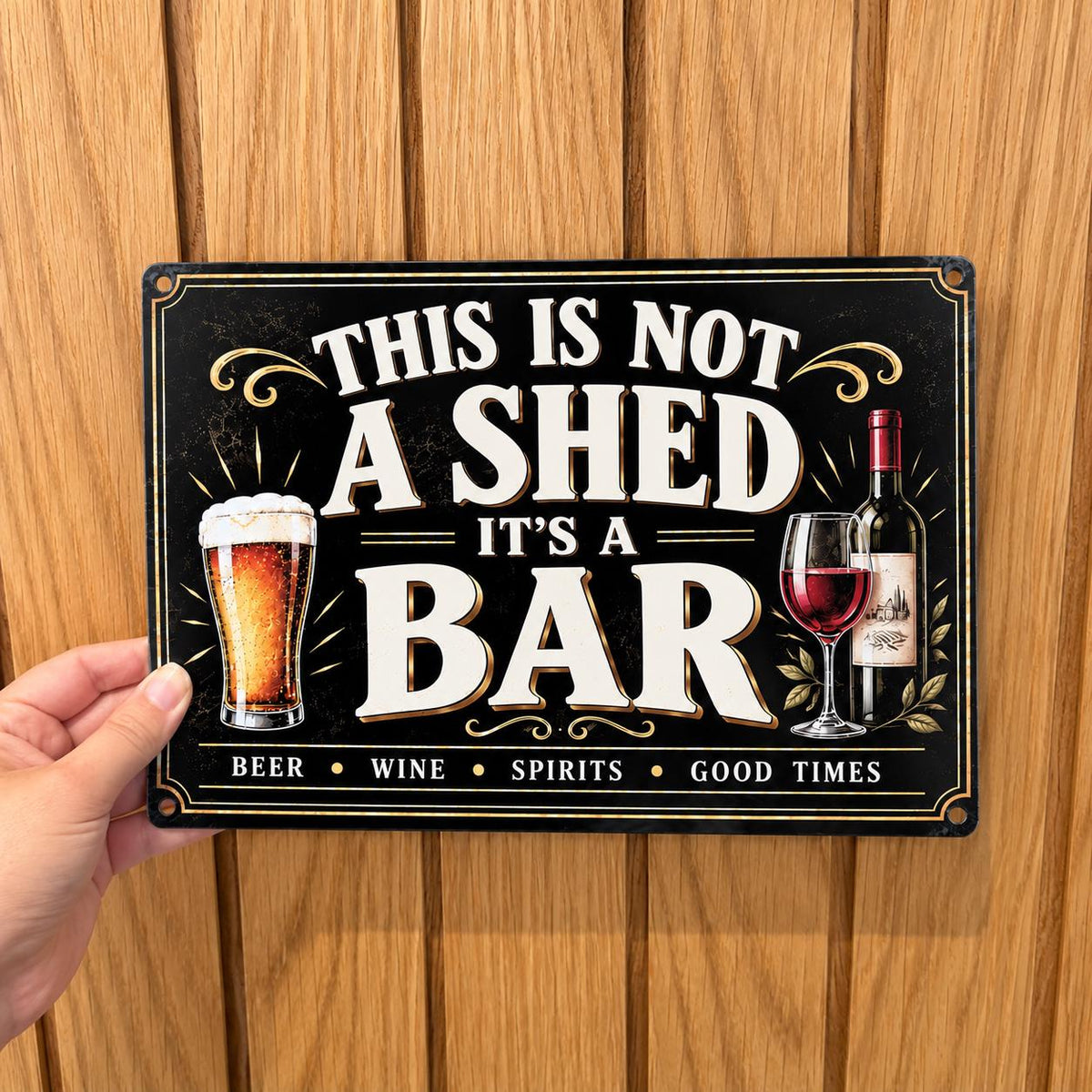 “This Is Not a Shed, It’s a Bar” Metal Pub Shed Sign