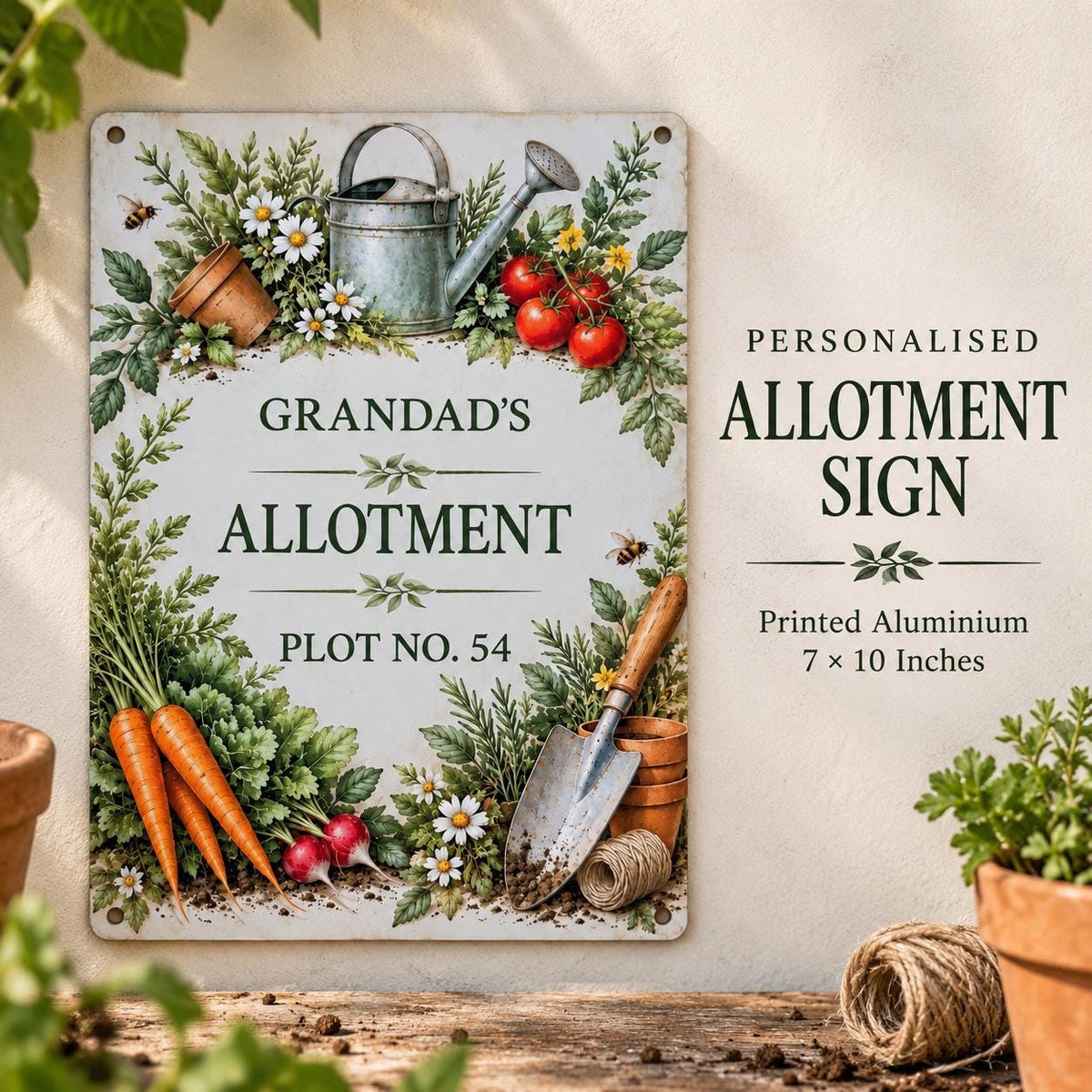 Personalised Allotment Sign – Custom Aluminium Garden & Plot Sign