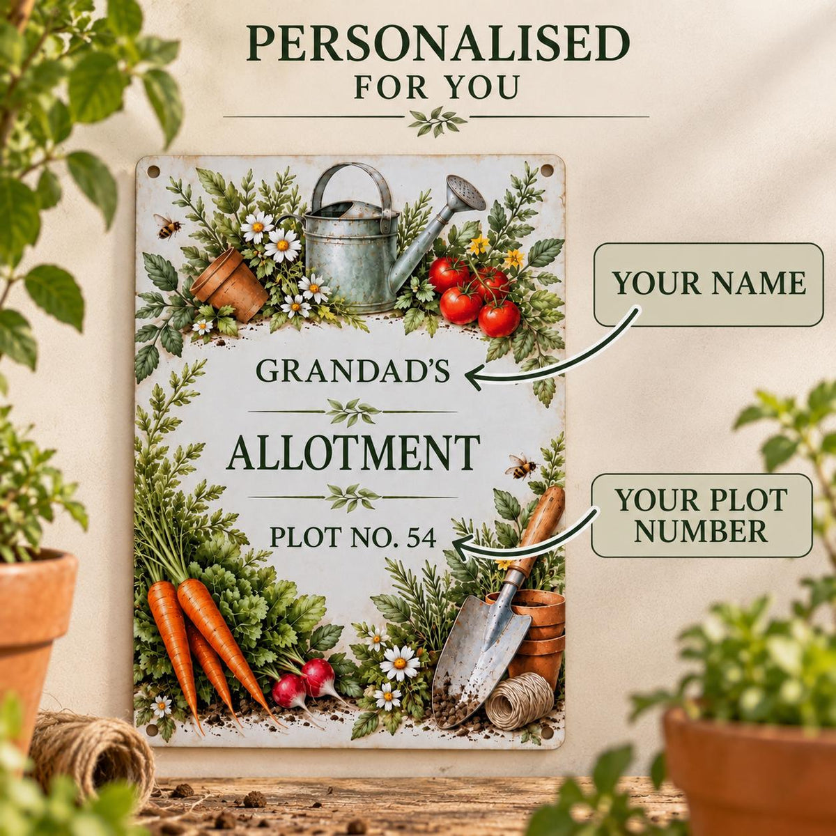 Personalised Allotment Sign – Custom Aluminium Garden & Plot Sign